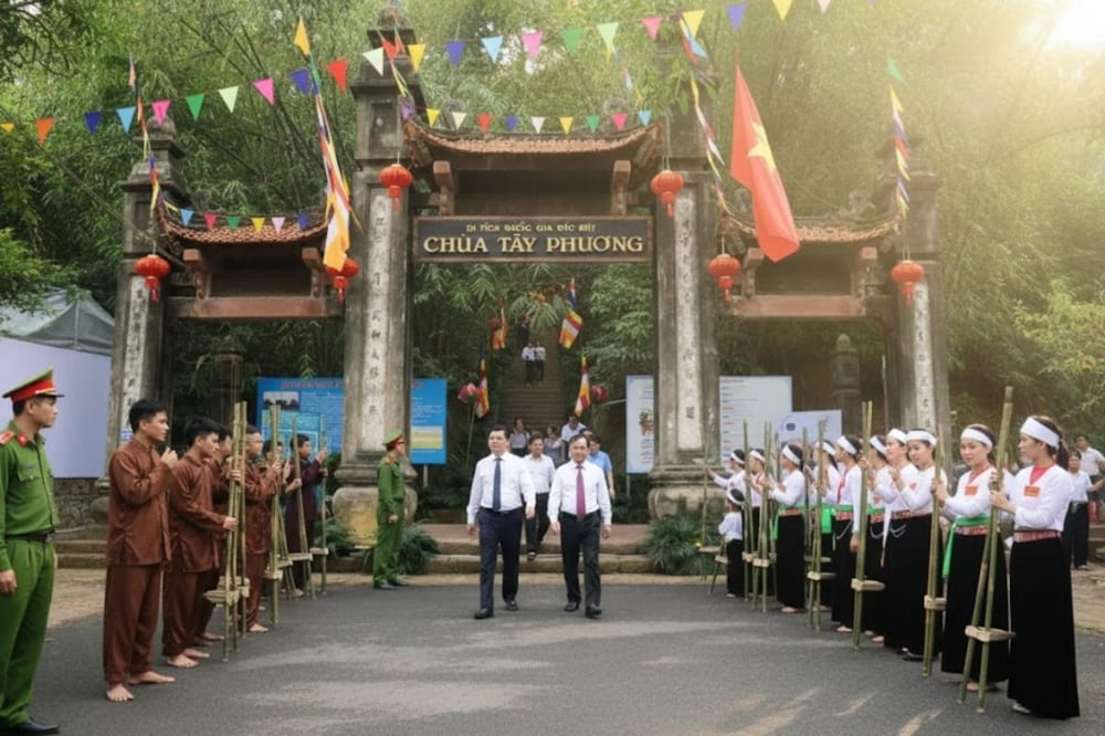 Lễ hội ch&ugrave;a T&acirc;y Phương diễn ra v&agrave;o th&aacute;ng 3 &acirc;m lịch